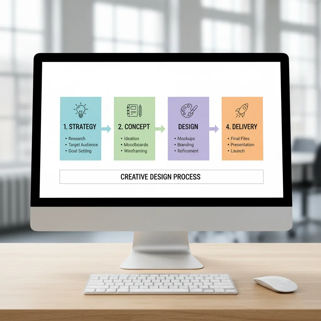 graphic design and branding workflow process infographic_webp